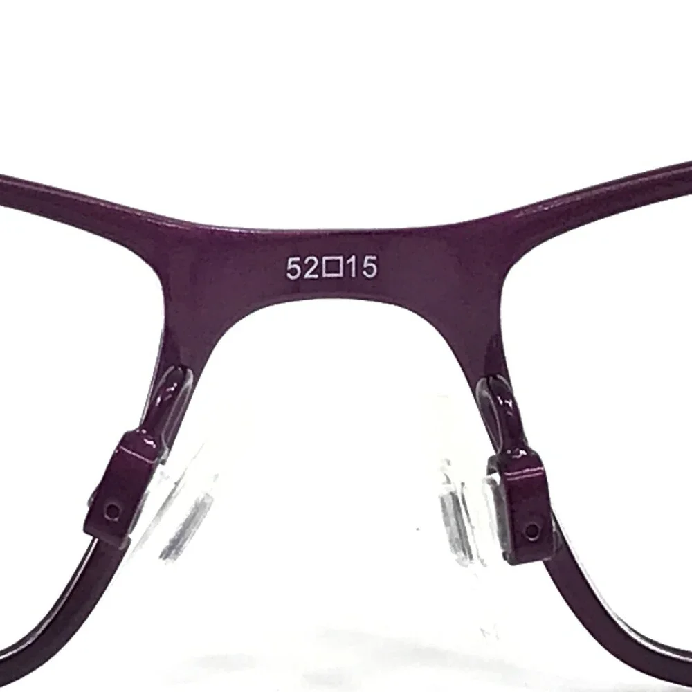 Elle Eyeglasses Frames EL13320 PU Shiny Purple Rectangle Full Rim 52-15-135
